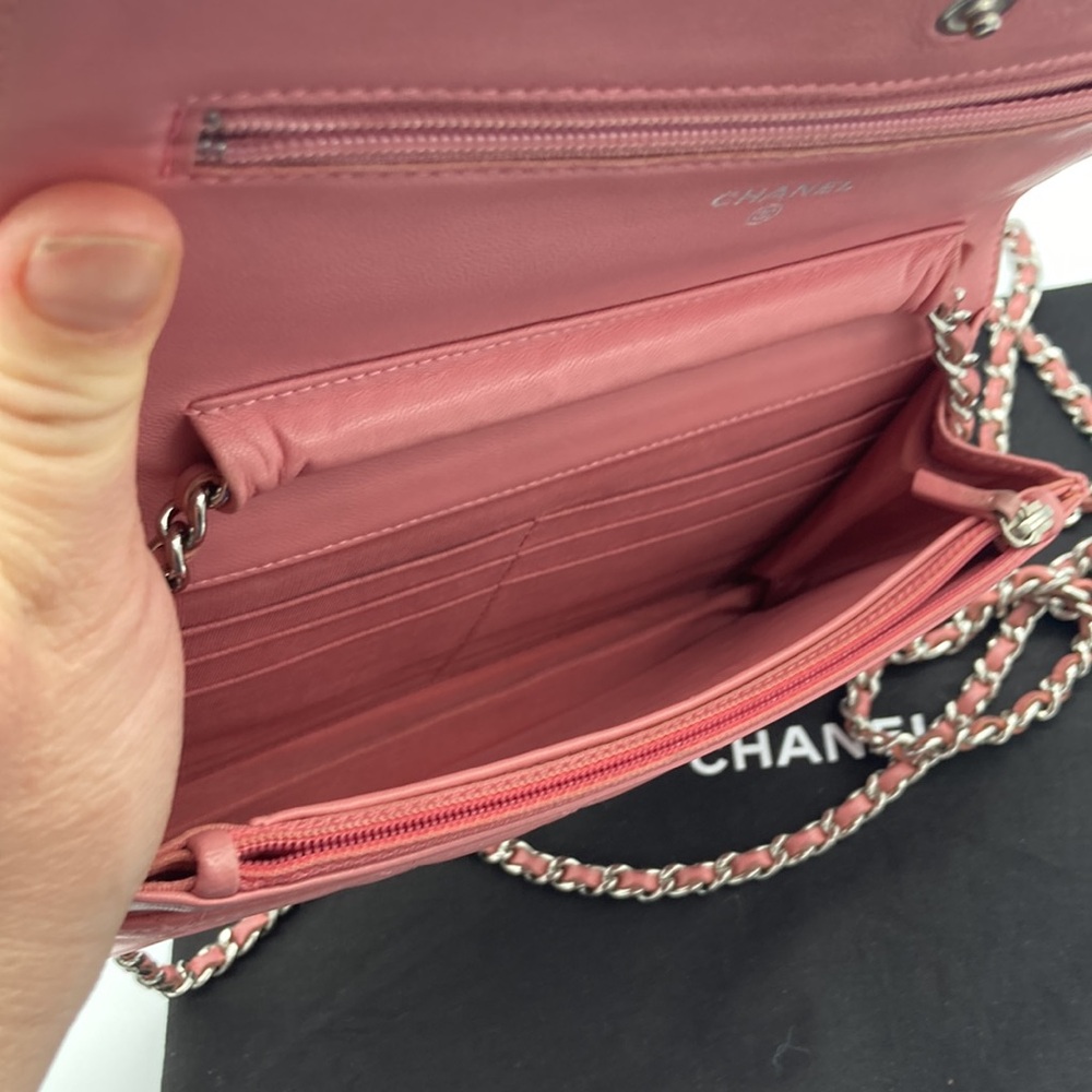 CHANEL CC SILVER HARDWARE LIGHT PINK QUILTED WOC BAG WITH DUST BAG - Picture 17 of 17